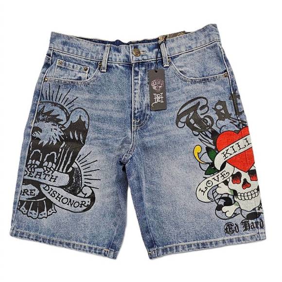 ED HARDY - NYC SKULL DENIM JORTS main image 0